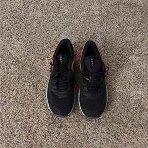 Under Armour Men's Black Running Shoes with Orange Trim